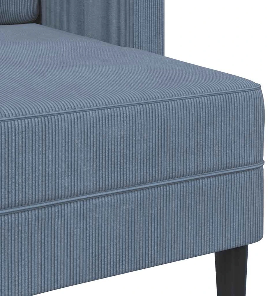 2-vietė sofa su gultu L formos mėlyna 125 cm patalynė