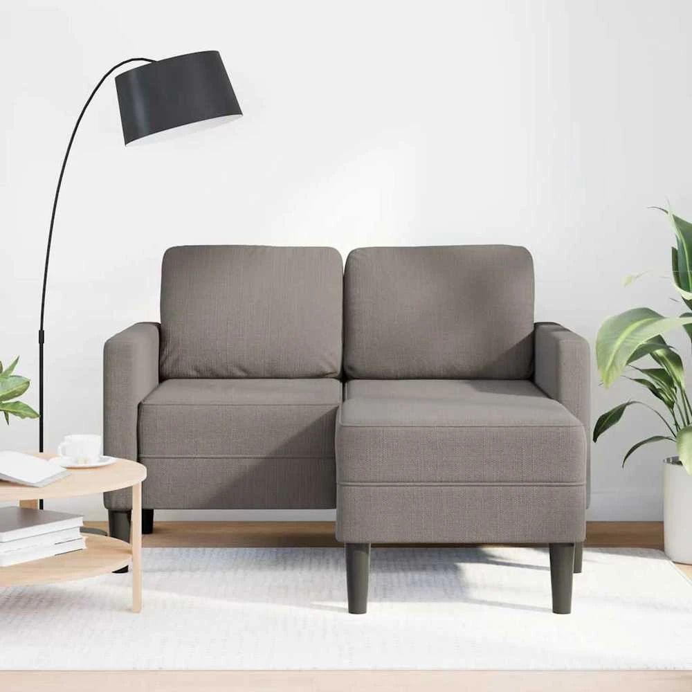 2-vietė sofa su kėdute L formos taupe 125 cm audiniu