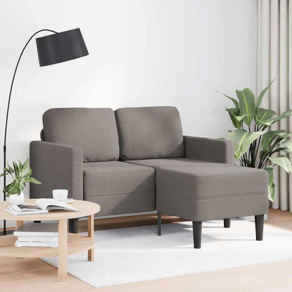 2-vietė sofa su kėdute L formos taupe 125 cm audiniu