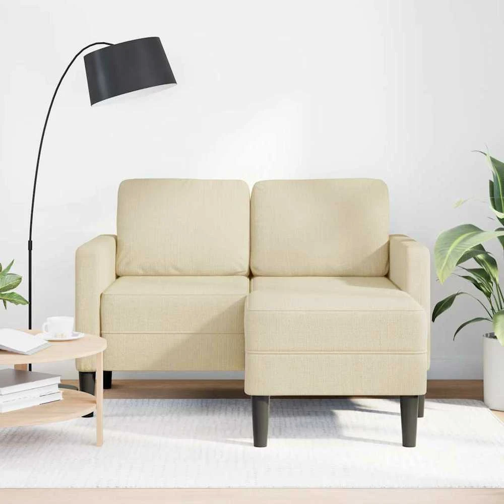 2-vietė sofa su L formos kreminiu 125 cm audiniu