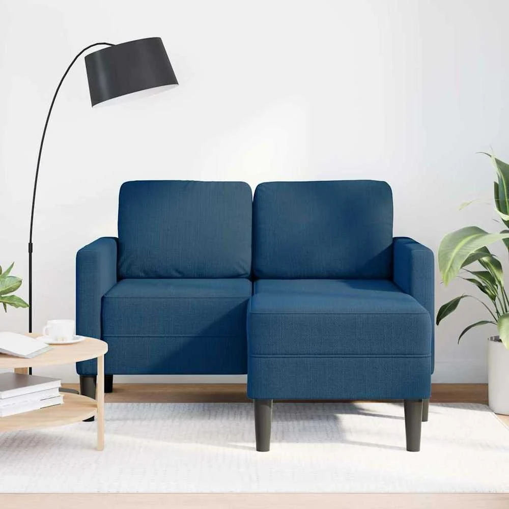 2-vietė sofa su L formos mėlynu 125 cm audiniu