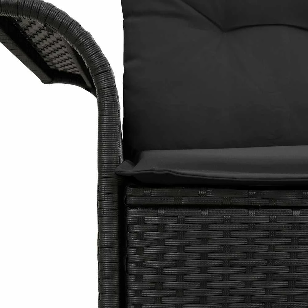 Sodo sofa su pagalve Juoda 141 x 62 x 69cm poliratanas
