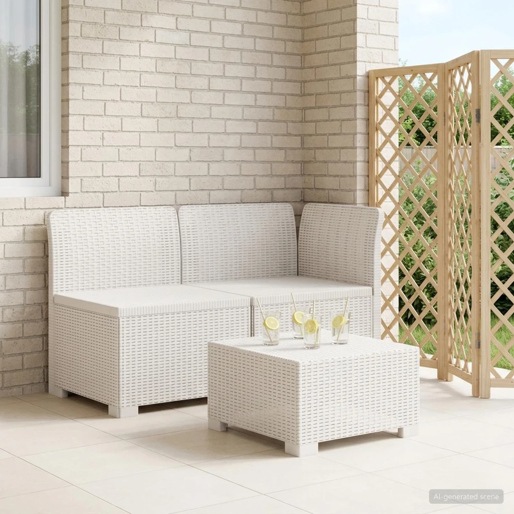 2-Vietis Sodo Sofas, Atrodo kaip Ratano PP Balta