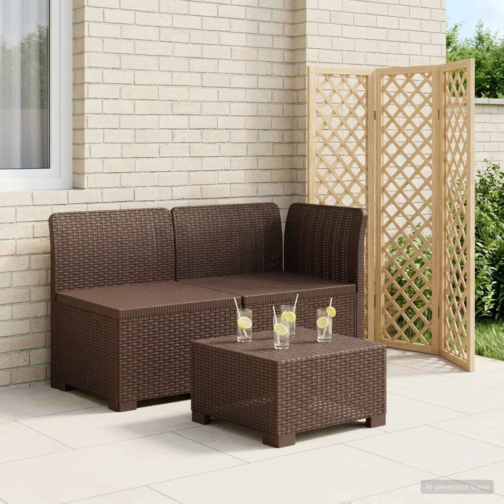 2-Vietis Sodo Sofas, Atrodo kaip Ratano PP Ruda