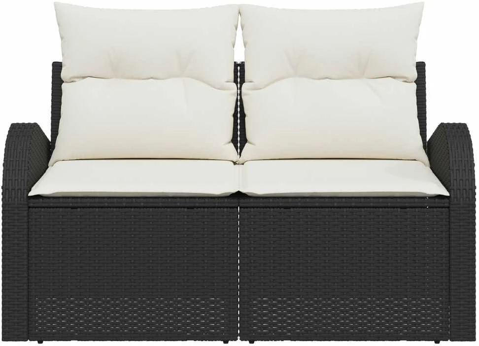 Sodo sofa su pagalve Juoda 124 x 62 x 69cm poliratanas