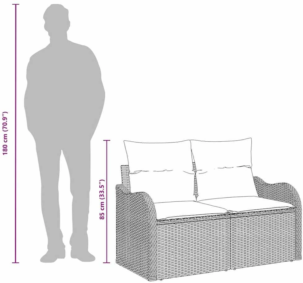 Sodo sofa su pagalve Smėlio 121 x 62 x 69cm poliratanas