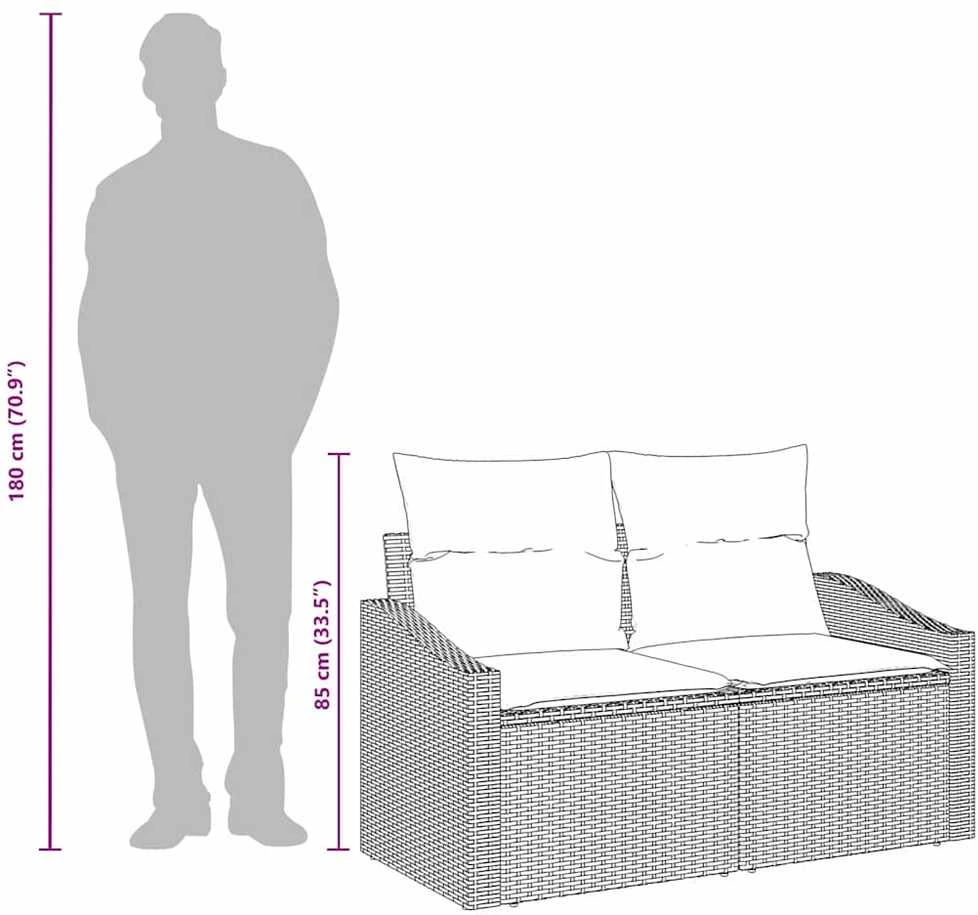 Sodo sofa su pagalve 123 x 62 x 69 cm poliratanas