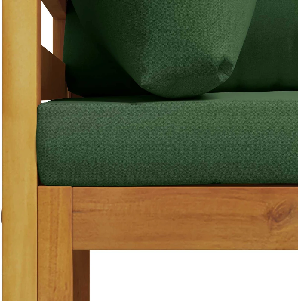 2 vnt. Kampinė sofa su pagalvėlėmis Kietos akacijos mediena