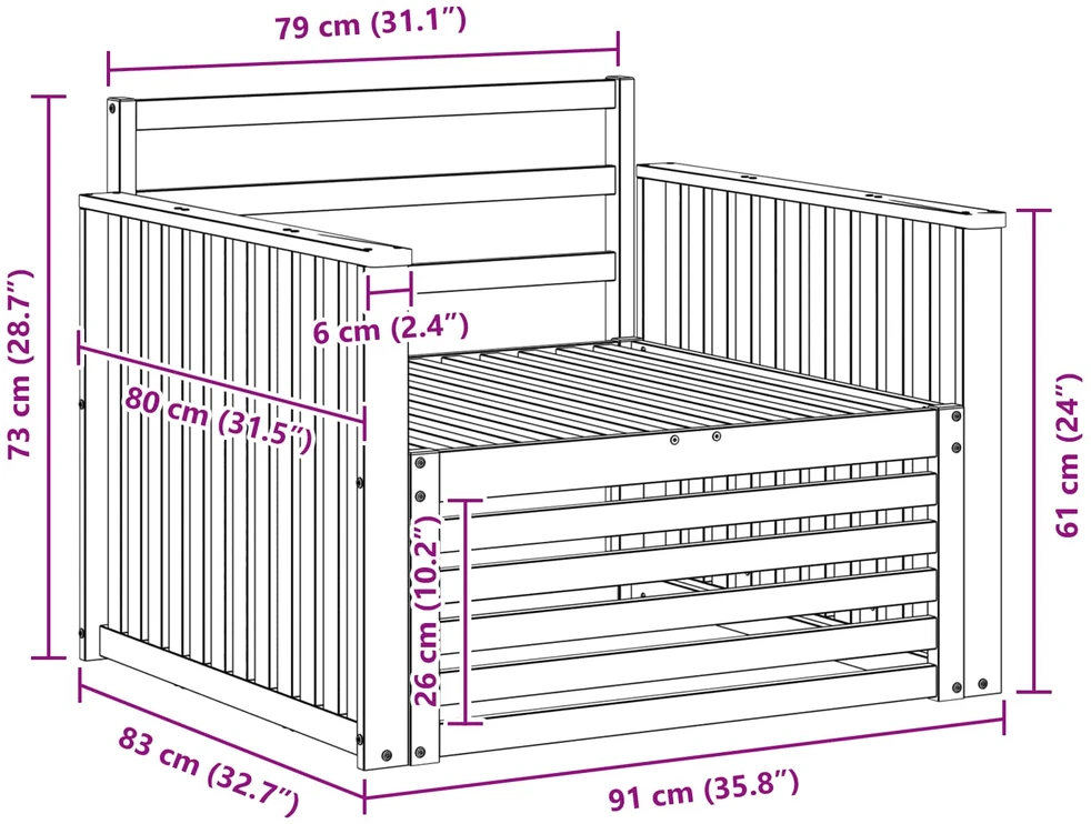 2 vnt. Lauko sofa Natūrali