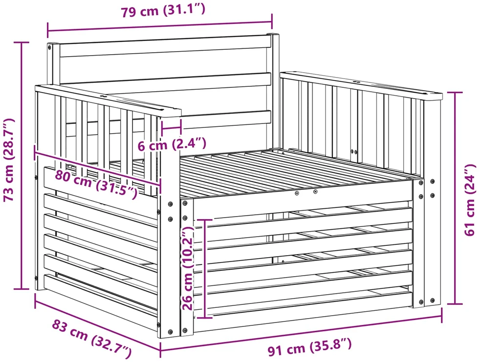 2 vnt. Lauko sofa Natūrali