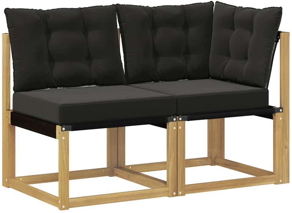 2 vnt. Lauko vidurinė ir kampinė sofa Balta