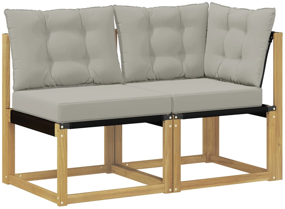 2 vnt. Lauko vidurinė ir kampinė sofa Balta