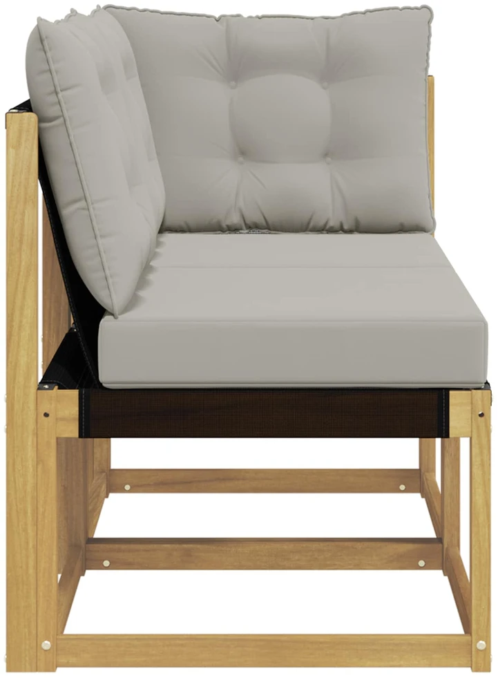 2 vnt. Lauko vidurinė ir kampinė sofa Balta