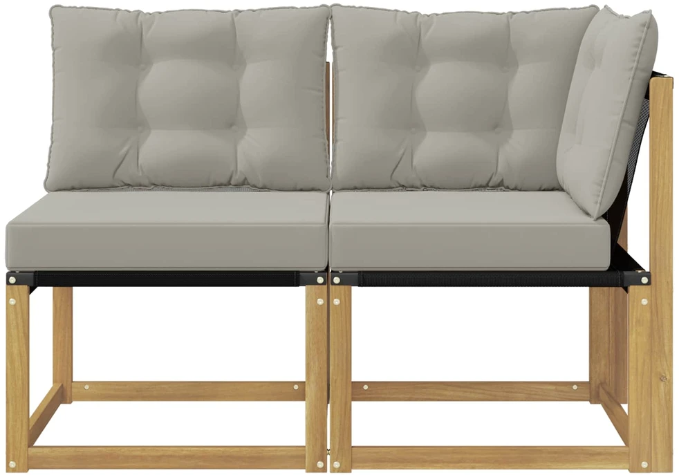 2 vnt. Lauko vidurinė ir kampinė sofa Balta
