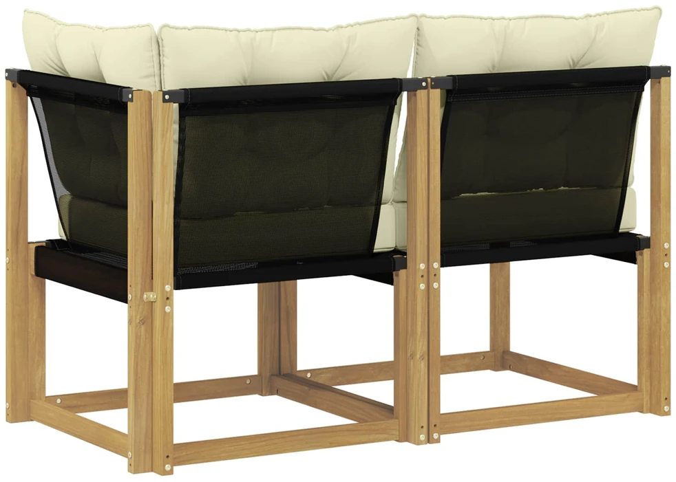 2 vnt. Lauko vidurinė ir kampinė sofa Balta