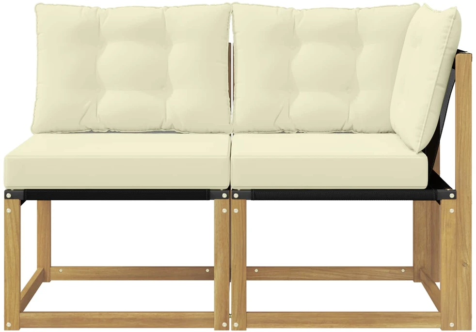 2 vnt. Lauko vidurinė ir kampinė sofa Balta