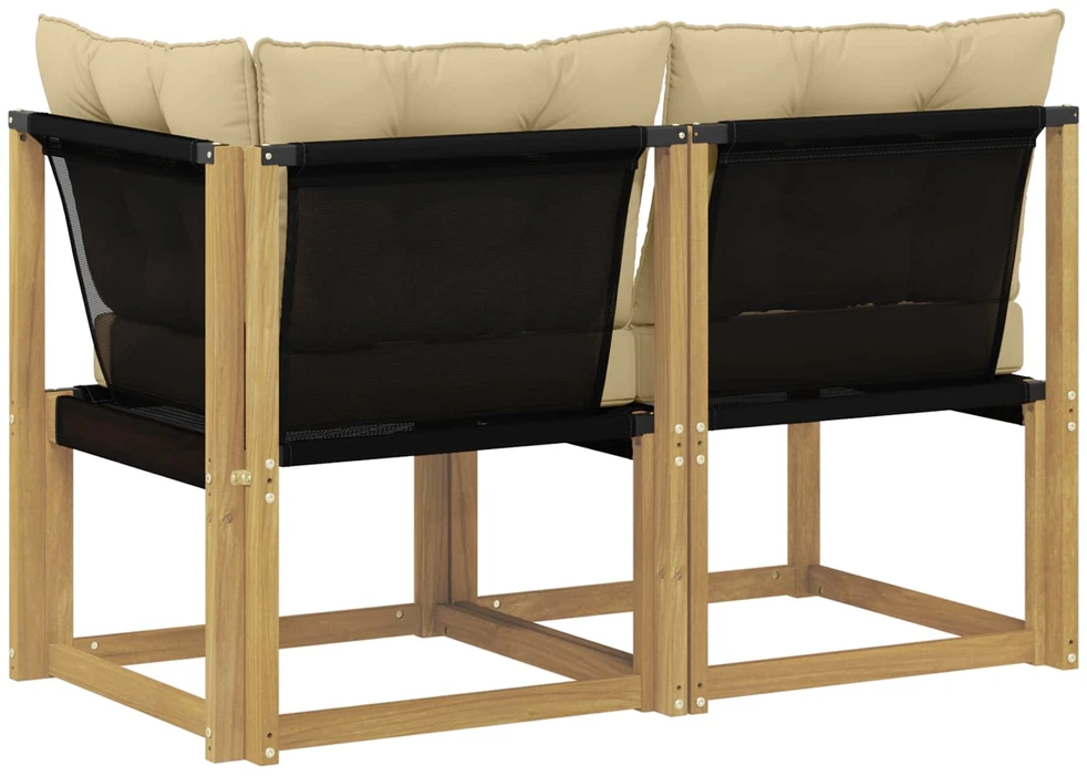 2 vnt. Lauko vidurinė ir kampinė sofa Balta