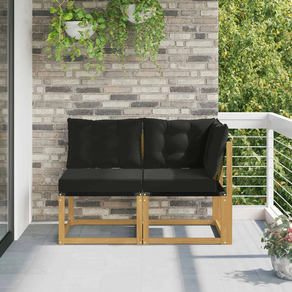 2 vnt. Lauko vidurinė ir kampinė sofa Balta