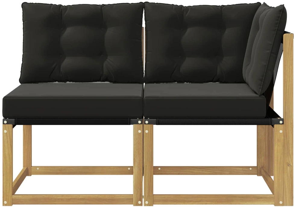 2 vnt. Lauko vidurinė ir kampinė sofa Balta