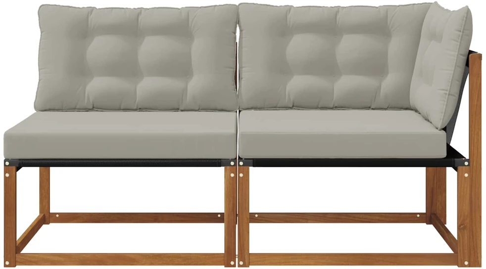 2 vnt. Lauko vidurinė ir kampinė sofa Kietos akacijos mediena