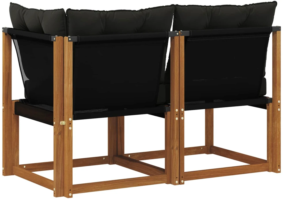 2 vnt. Lauko vidurinė ir kampinė sofa Natūrali