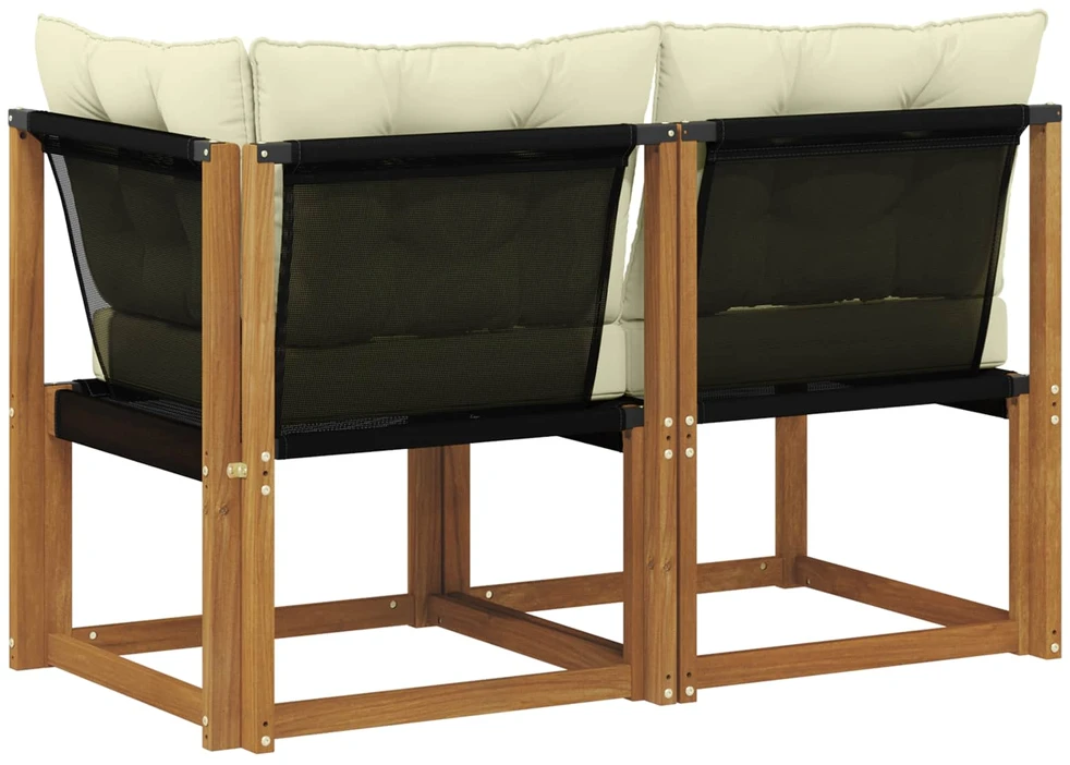 2 vnt. Lauko vidurinė ir kampinė sofa Natūrali