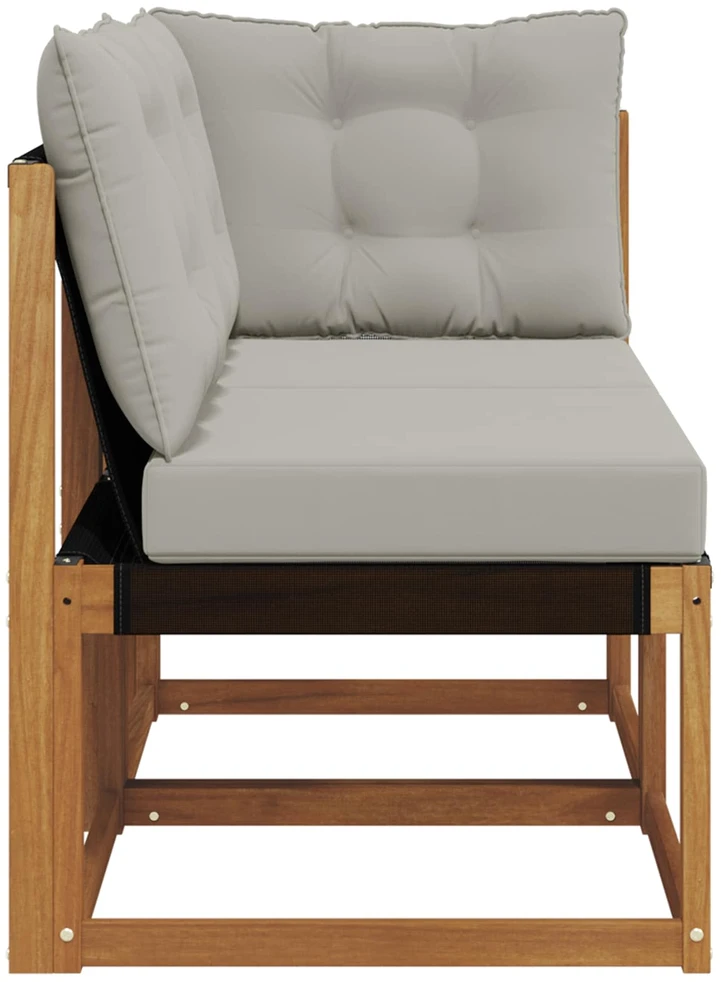 2 vnt. Lauko vidurinė ir kampinė sofa Natūrali