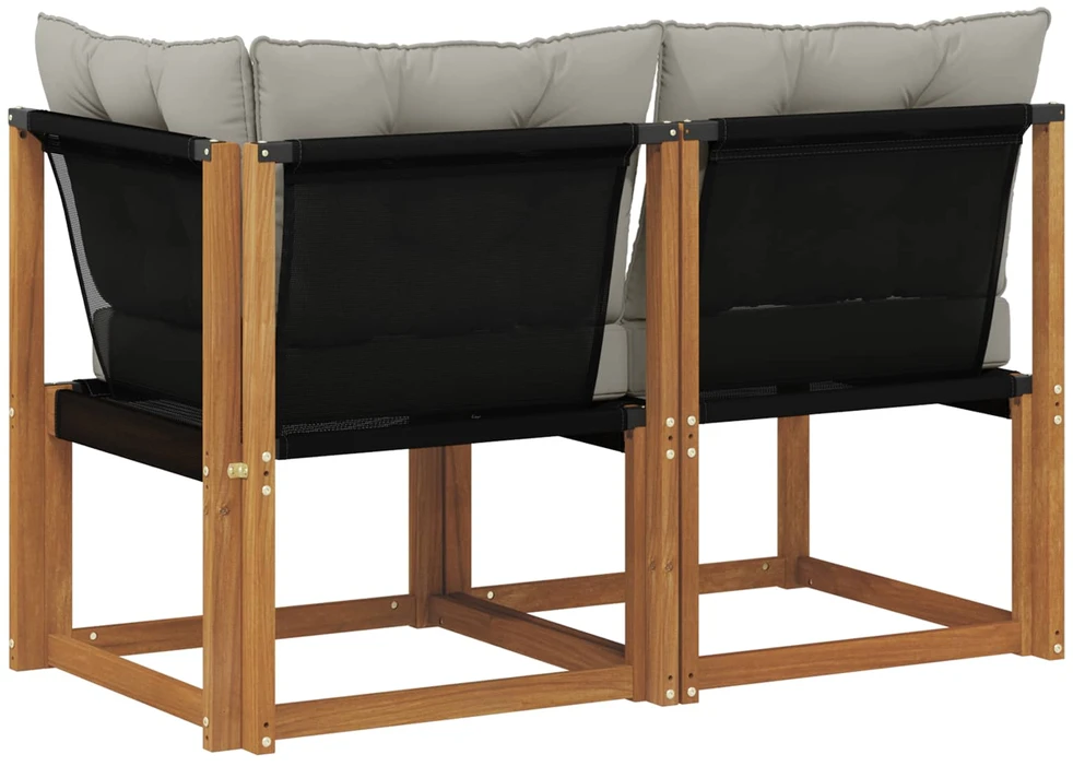 2 vnt. Lauko vidurinė ir kampinė sofa Natūrali