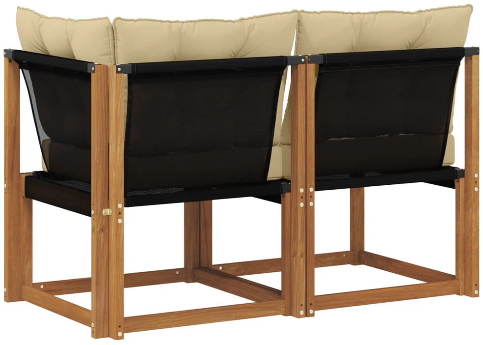 2 vnt. Lauko vidurinė ir kampinė sofa Natūrali