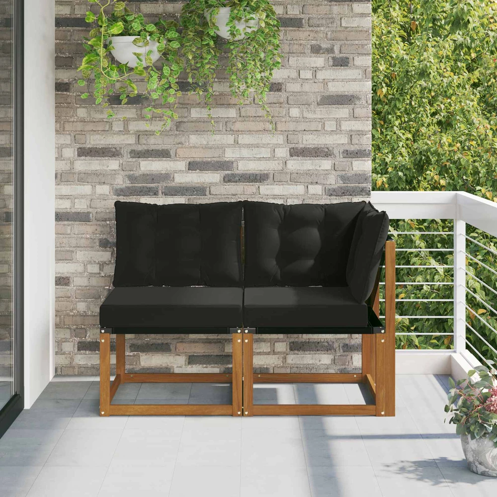 2 vnt. Lauko vidurinė ir kampinė sofa Natūrali