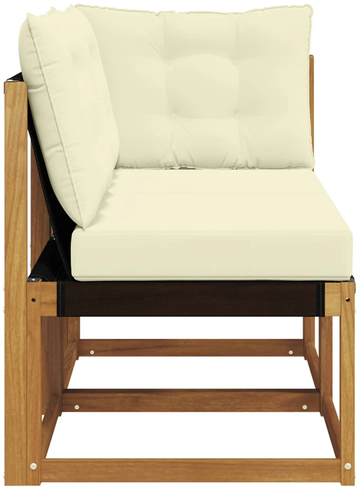 2 vnt. Lauko vidurinė ir kampinė sofa Natūrali