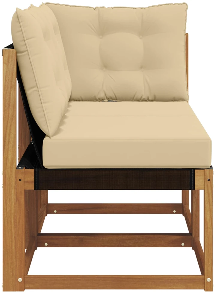 2 vnt. Lauko vidurinė ir kampinė sofa Natūrali