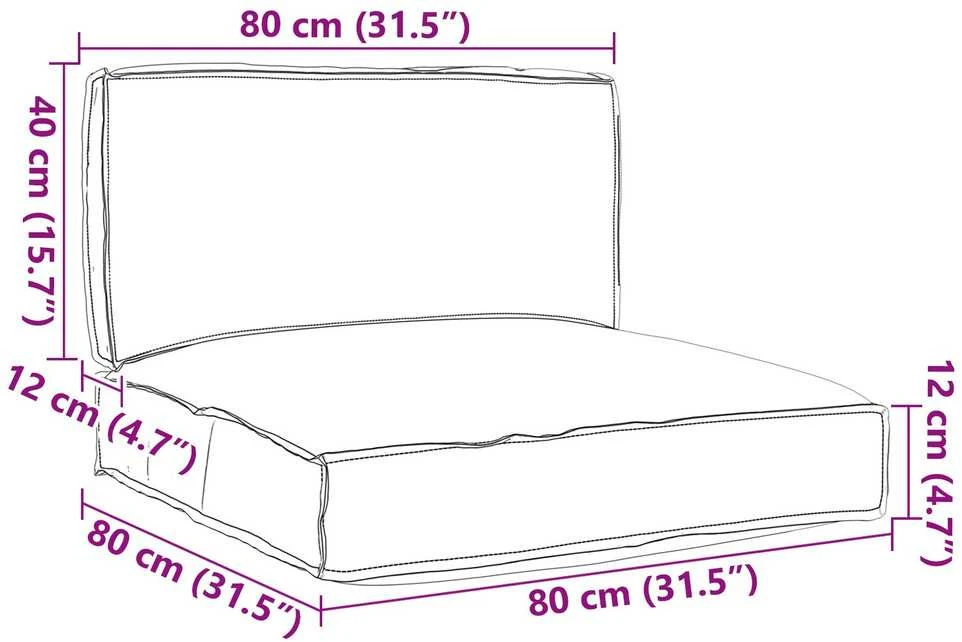 Pallet pagalvių rinkinys Oksfordo audinys Antracito