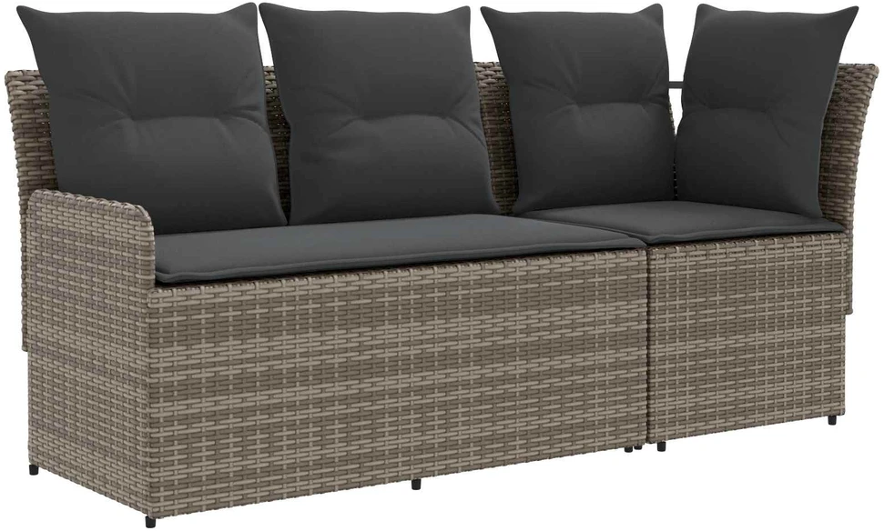 2 vnt. Sofa su porankiais su kampine sofa PE ratanas