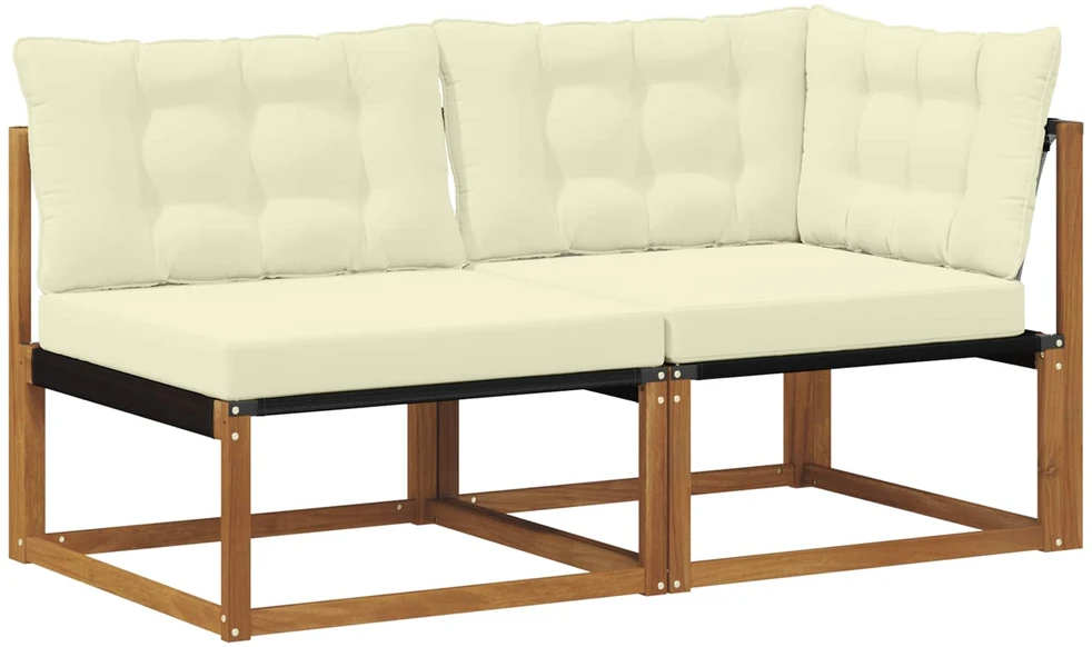 2 vnt. Vidurinė ir kampinė sofa Kietos akacijos mediena