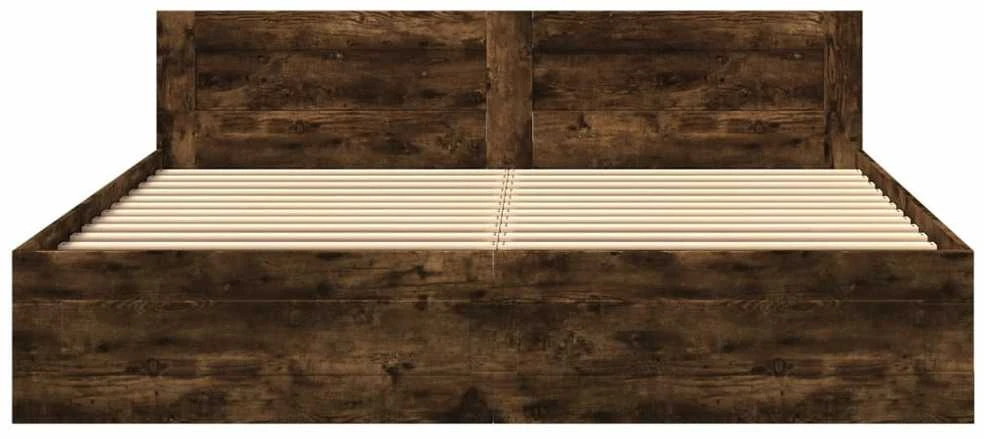 Lovos rėmas su galvūgaliu, dūminio ąžuolo, 200x200cm, mediena