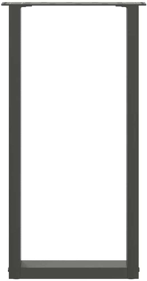 Konsolinio stalo kojelės, U formos, 2 vnt., antracito spalvos, 28x(72-73) cm, plienas