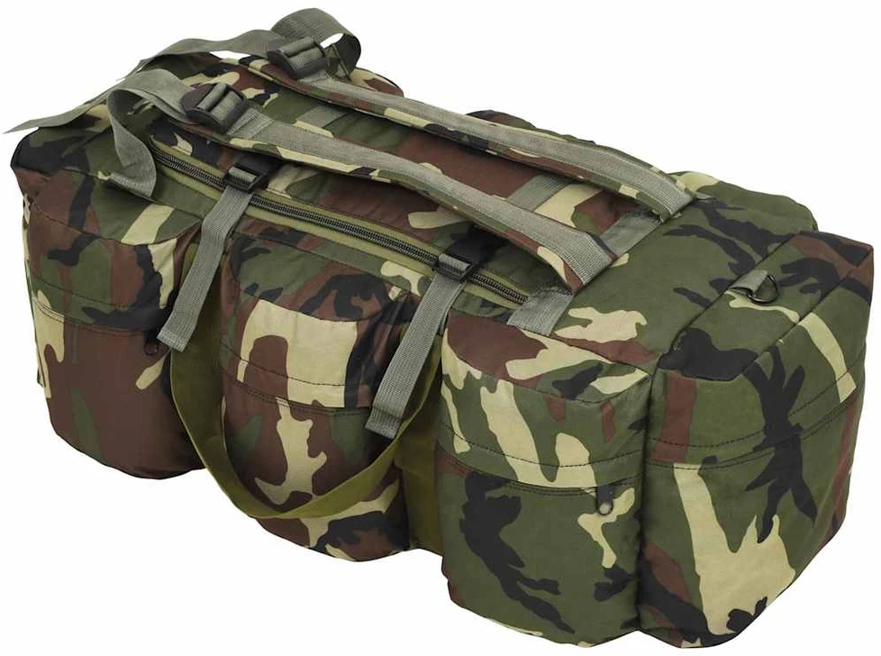 Kelioninis 3-1 Militaristinio stiliaus daiktų krepšys, kamufliažinis, 90l