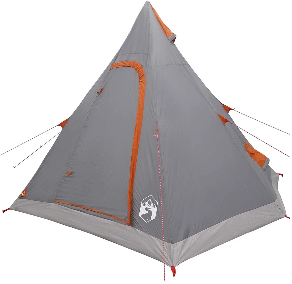 Tipi Tent Vanduo-Resistant 3 asmeniui Pilka ir oranžinė