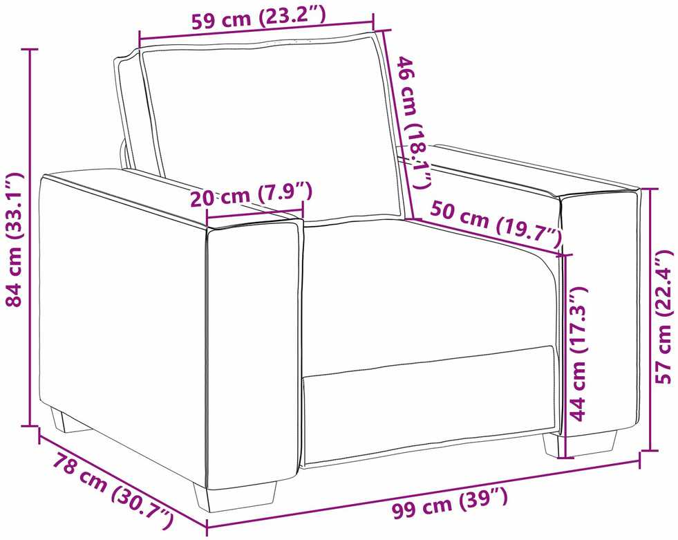 Sofa 3 pcs Debesų pilka Lino mišinio audinys