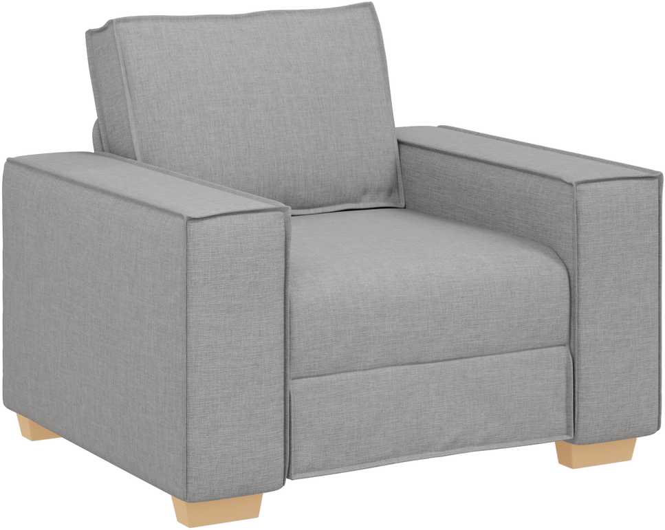 Sofa 3 pcs Debesų pilka Lino mišinio audinys