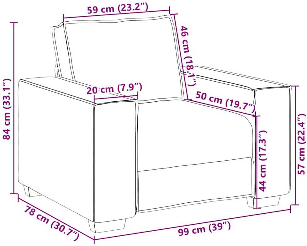 Sofa 3 pcs Debesų pilka Lino mišinio audinys