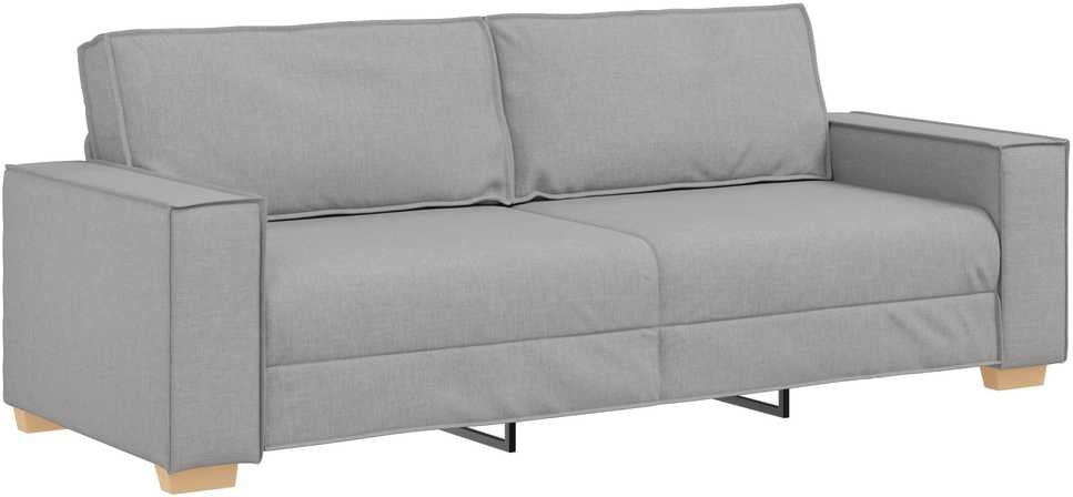 Sofa 3 pcs Debesų pilka Lino mišinio audinys