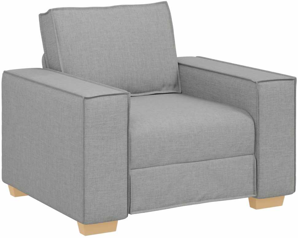 Sofa 3 pcs Debesų pilka Lino mišinio audinys