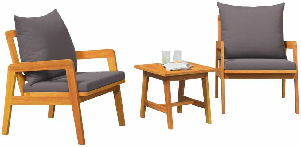 Lauko baldų komplektas Bistro komplektas 3 vnt. Ruda Kietos akacijos mediena