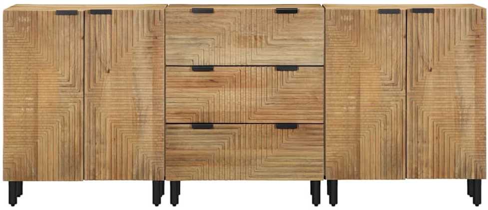 3 dalių indauja ruda 60x33x75 cm medžio masyvo mango