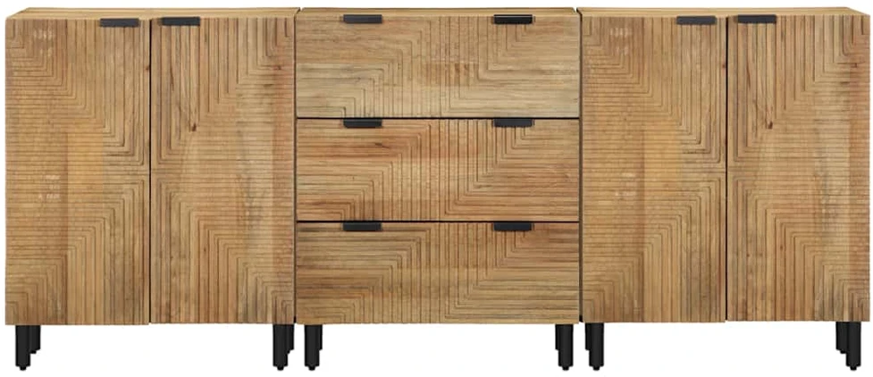 3 dalių indauja ruda 60x33x75 cm medžio masyvo mango