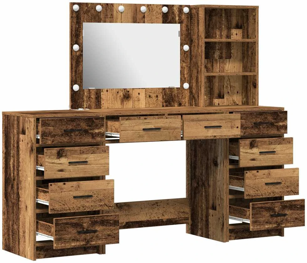 Makiažo stalas 3 vnt. Senas medis 78,5 x 41 x 135 cm