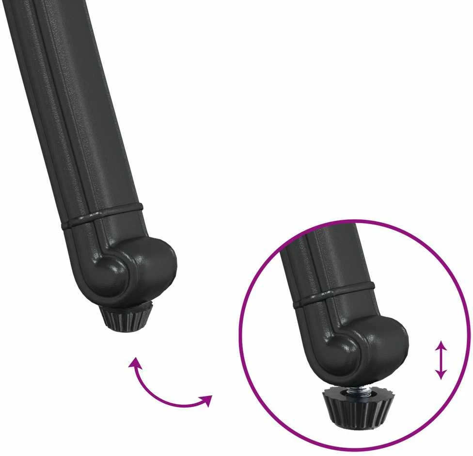 Sodo stalo komplektas 3 vnt. Juoda Liejamasis aliuminis