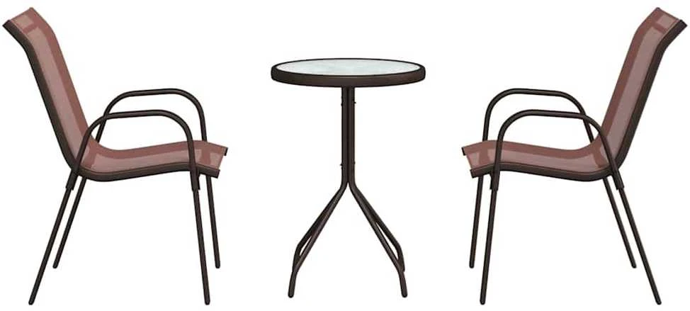 Lauko baldų komplektas Sodo Bistro Rinkinys 3 vnt. Ruda Plienas